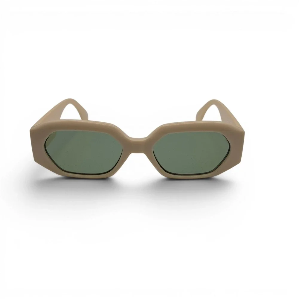 Le‎ Specs Womens Slaptrash Sunglasses Ivory Beige Hexagon Le Sustain 2329601 OS